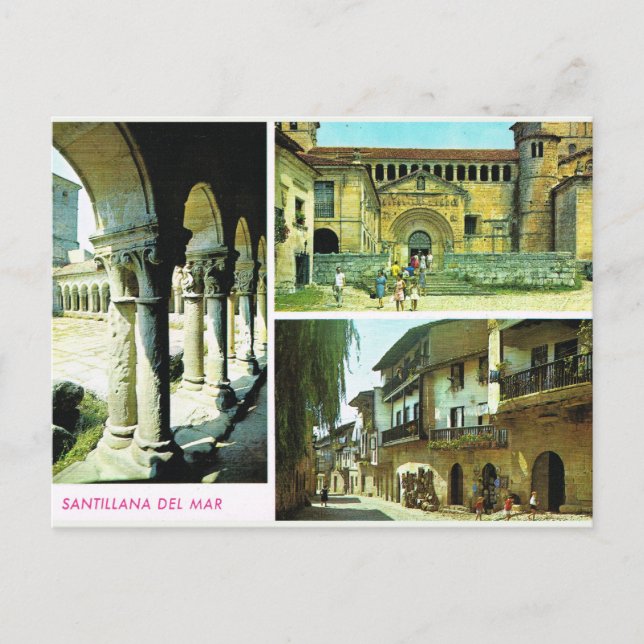 Vintage Spain,  Santillana del mar, Santander Postcard (Front)