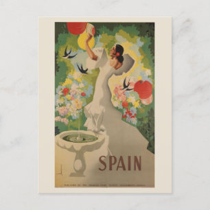Vintage Spain Spanish Flamenco Dancer Travel Postcard