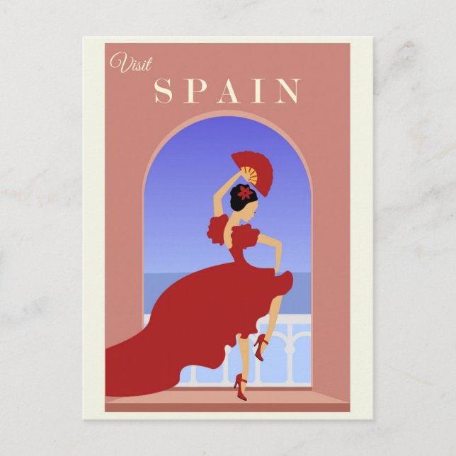 Vintage Spain Spanish Flamenco Travel Postcard (Front)