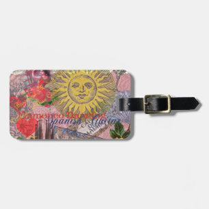 Vintage Spain Sunshine Travel Collage Retro Europe Luggage Tag