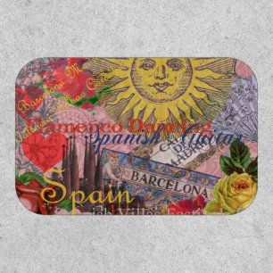Vintage Spain Sunshine Travel Collage Retro Europe Patch