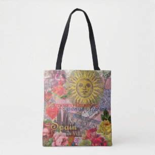 Vintage Spain Sunshine Travel Collage Retro Europe Tote Bag