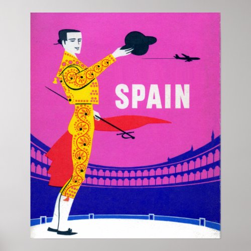 Vintage Spain Torero Bullfighter Poster