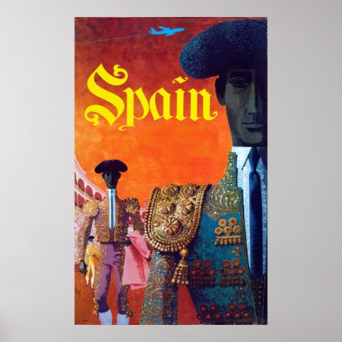 Vintage Spain Torero Bullfighter Poster