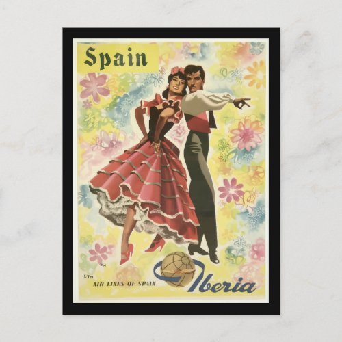 Vintage Spain Travel Poster Postcard