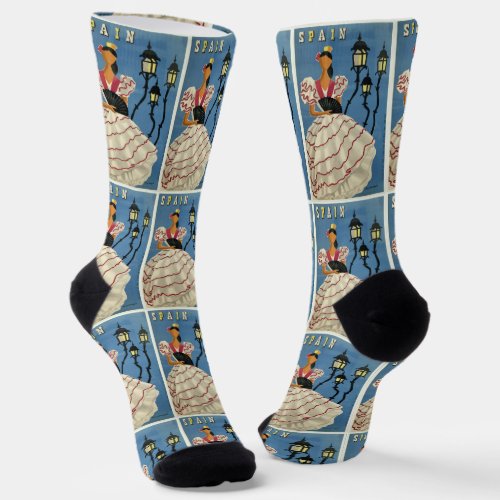 Vintage Spain Travel Socks