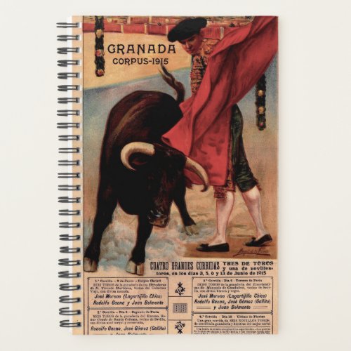 Vintage Spanish Bullfighter Day Planner
