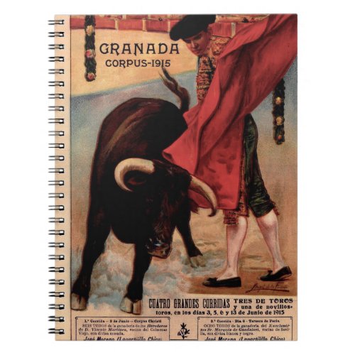 Vintage Spanish Bullfighting Notebook