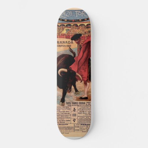 Vintage Spanish Bullfighting Skateboard