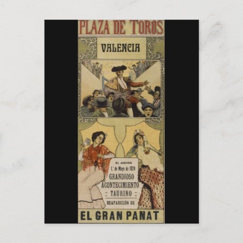 Vintage Spanish bullfighting Valencia Postcard