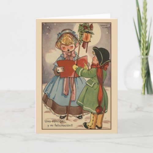 Vintage Spanish  Hispanic Christmas Greeting Card