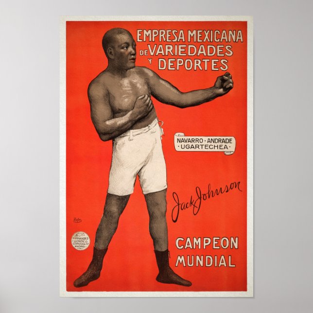 Vintage Spanish Jack Johnson Ad Poster (Front)