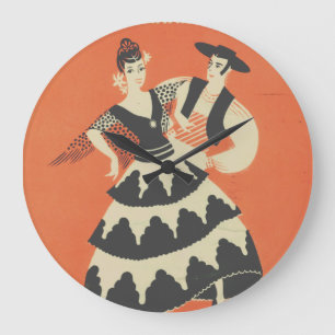 Vintage Spanish Large Round Clock