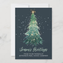 Vintage Sparkling Christmas Tree Company Business  Holiday Card