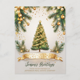 Vintage Sparkling Christmas Tree Company Business Holiday Postcard