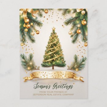 Vintage Sparkling Christmas Tree Company Business  Holiday Postcard by XmasMall at Zazzle