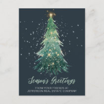 Vintage Sparkling Christmas Tree Company Business  Holiday Postcard