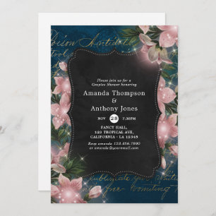 Vintage Sparkling Floral Woodland Couples Shower Invitation