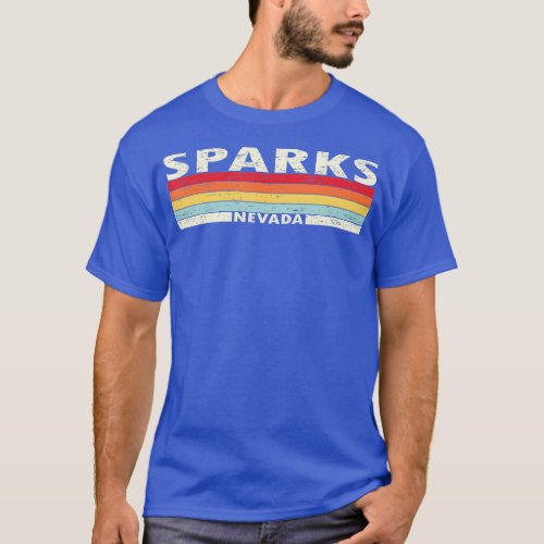 Vintage Sparks Nevada 80s 90s Distressed Sunset  T_Shirt