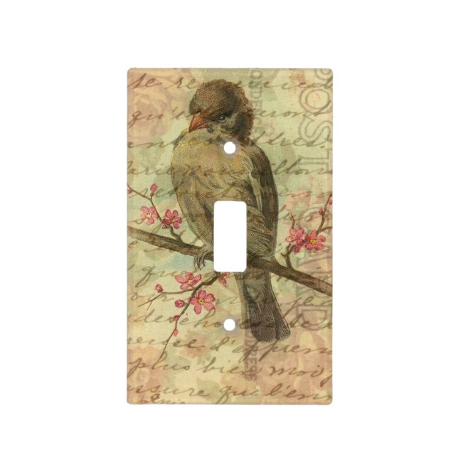 Vintage Sparrow Light Switch Cover (Front)