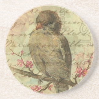 Vintage Sparrow Sandstone Coaster