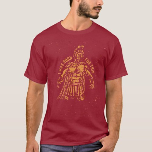 Vintage Spartan Hand_Drawn Sketch Maroon T_Shirt