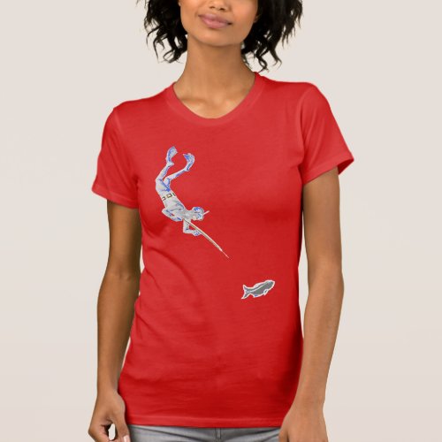 Vintage Spearfishing Diver with Speargun and Fish  T_Shirt
