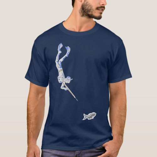 Vintage Spearfishing Diver with Speargun and Fish T_Shirt