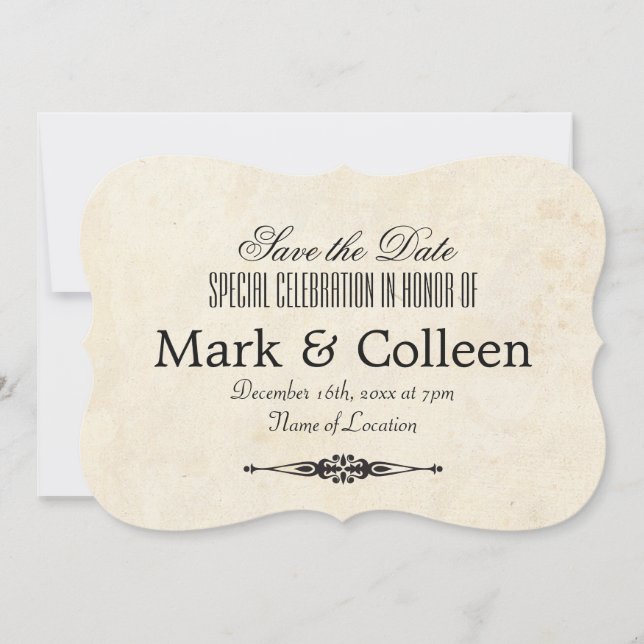 Vintage Special Celebration Variation 2 Save The Date (Front)