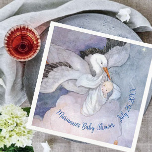 Vintage Special Delivery Stork Baby Shower Napkins