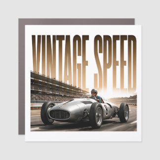 Vintage Speed Luxury Racing Editorial Graphic Car Magnet