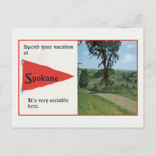 Vintage Spend your vacation at Spokane WA Postcard