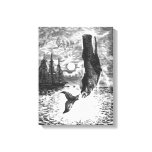 Vintage Sperm Whale Breaching, Marine Life Animals Canvas Print