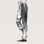 Vintage Sperm Whale Breaching, Marine Life Animals Leggings