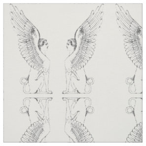 Vintage Sphinx illustration Fabric
