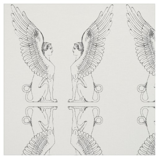 Vintage Sphinx illustration Fabric
