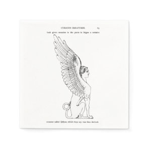 Vintage Sphinx illustration Paper Napkins