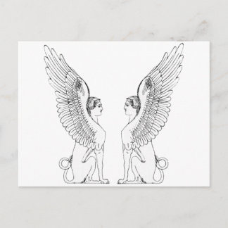 Vintage Sphinx illustration Postcard