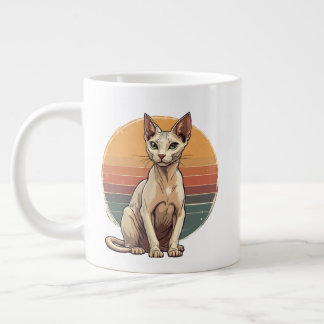 Vintage Sphynx Cat Mom Retro Art Giant Coffee Mug