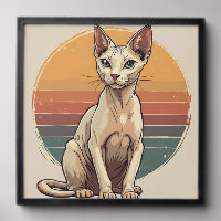 Vintage Sphynx Cat Mom Retro Art