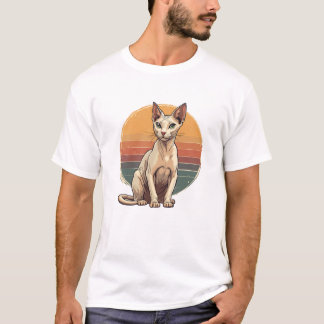 Vintage Sphynx Cat Mom Retro Art T-Shirt