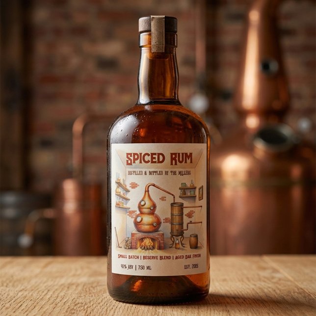 Vintage Spiced Rum Custom Distillery Bottle Label (Creator Uploaded)