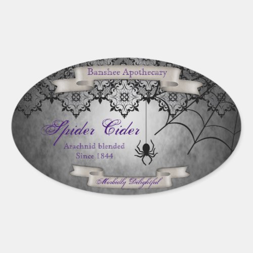 Vintage Spider Cider Halloween Bottle Stickers