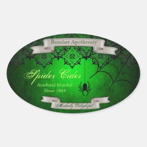 Vintage Spider Cider Halloween Bottle Stickers