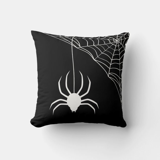 Vintage Spider Web Throw Pillow (Front)