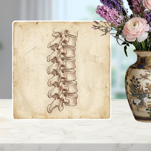 Vintage Spine Anatomy Sketch  Ceramic Tile (Creator Uploaded)