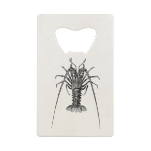 Vintage Spiny Lobster Personalized Template Credit Card Bottle Opener