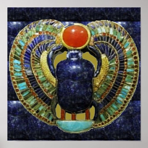 Vintage Spiritual COSMIC EGYPTIAN Temple Art Poster