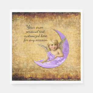 Vintage Spiritual Lavender Angel Paper Napkins
