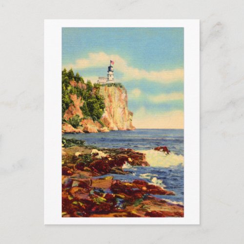 Vintage Split Rock Lighthouse Two Harbors MN Postcard